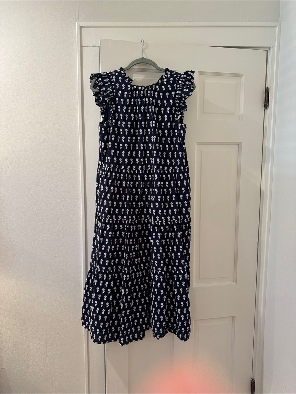 J. Crew Navy Blue Floral Maxi Dress